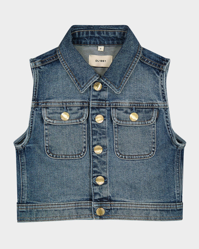 Girl's Manning Denim Vest, Size S-